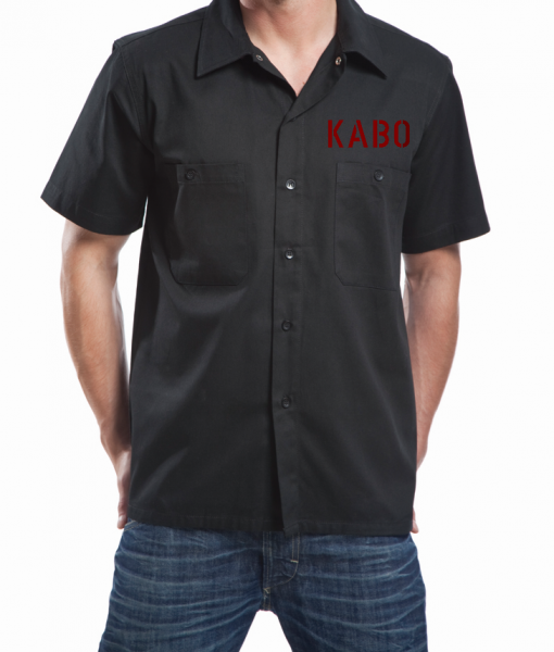 KABO Workershirt/Hemd (CLASSIC schwarz/rot/grau) Brust klein