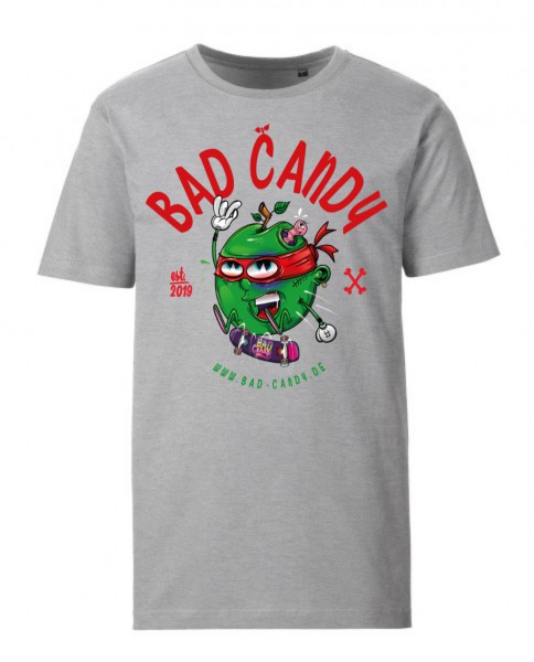 BAD CANDY Premium T-Shirt "APPLE" gray