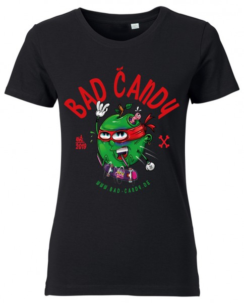 BAD CANDY Ladies T-Shirt "APPLE" black