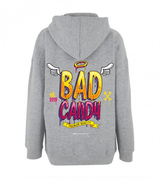 BAD CANDY Premium Hoodie "WINGS" gray