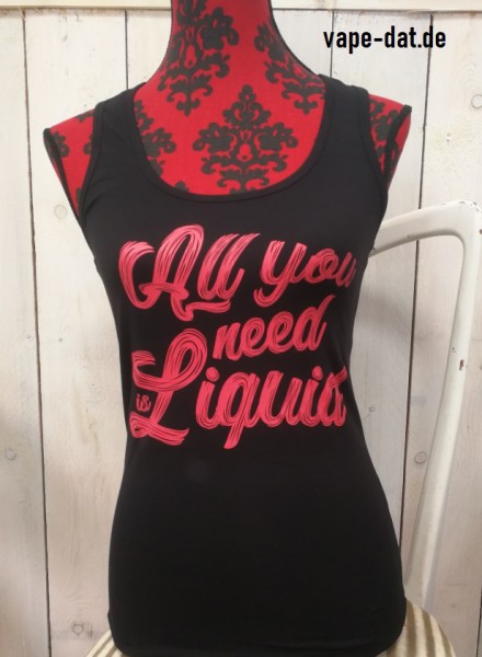 ALL YOU NEED IS LIQUID Ladies Racerback Top schwarz